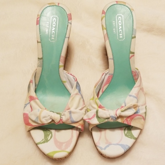 Coach Shoes - COACH Tristie Satin Floral  Sandals Size 10M